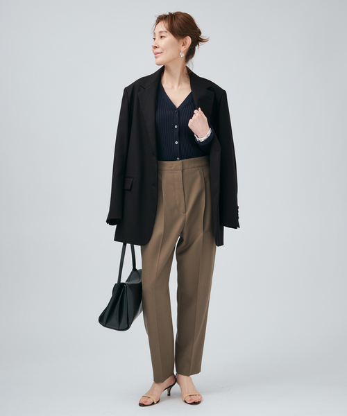 VERMEIL par iena（ヴェルメイユパーイエナ）の「《追加》イタリア糸 RIB Vネックカーディガン（カーディガン/ボレロ・レディース・ピンク/アイボリー/ネイビー・FREE）」の10枚目の写真