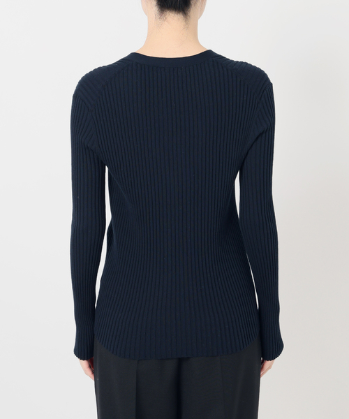 追加》イタリア糸 RIB Vネックカーディガン（カーディガン/ボレロ