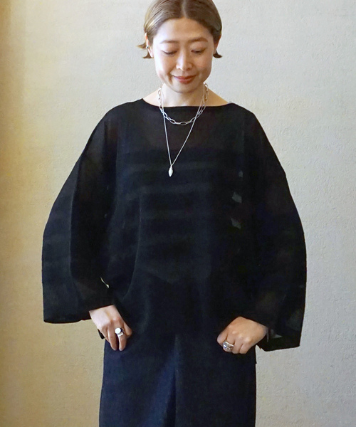 【journal standard luxe】 シアーボーダー ボートネックプル journal standard luxe｜シアーボーダー ボートネックプルオーバー