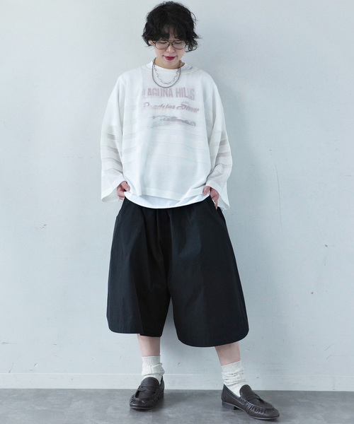 JOURNAL STANDARD LUXE（ジャーナルスタンダード　ラックス）の「シアーボーダー ボートネックプルオーバー（ニット/セーター・レディース・ホワイト/ブラック/オレンジ/ネイビー・FREE）」の6枚目の写真