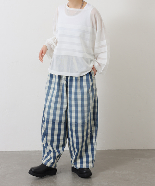 JOURNAL STANDARD LUXE（ジャーナルスタンダード　ラックス）の「シアーボーダー ボートネックプルオーバー（ニット/セーター・レディース・ホワイト/ブラック/オレンジ/ネイビー・FREE）」の11枚目の写真