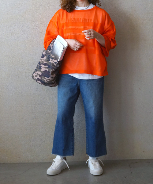 JOURNAL STANDARD LUXE（ジャーナルスタンダード　ラックス）の「シアーボーダー ボートネックプルオーバー（ニット/セーター・レディース・ホワイト/ブラック/オレンジ/ネイビー・FREE）」の16枚目の写真