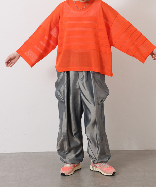 JOURNAL STANDARD LUXE（ジャーナルスタンダード　ラックス）の「シアーボーダー ボートネックプルオーバー（ニット/セーター・レディース・ホワイト/ブラック/オレンジ/ネイビー・FREE）」の19枚目の写真