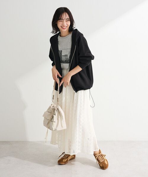 Green Parks(グリーンパークス)の「ラウンド切替インドコットンレーススカート(スカート・レディース・ブラック/オフホワイト・FREE)」の18枚目の写真