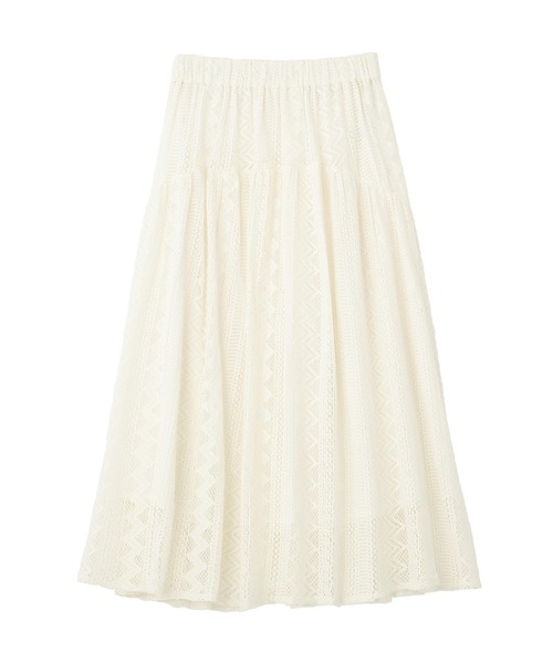 Green Parks(グリーンパークス)の「ラウンド切替インドコットンレーススカート(スカート・レディース・ブラック/オフホワイト・FREE)」の10枚目の写真