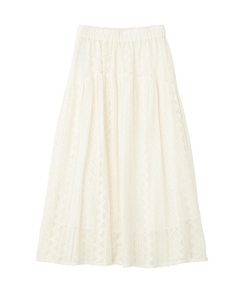 Green Parks(グリーンパークス)の「ラウンド切替インドコットンレーススカート(スカート・レディース・ブラック/オフホワイト・FREE)」の11枚目の写真