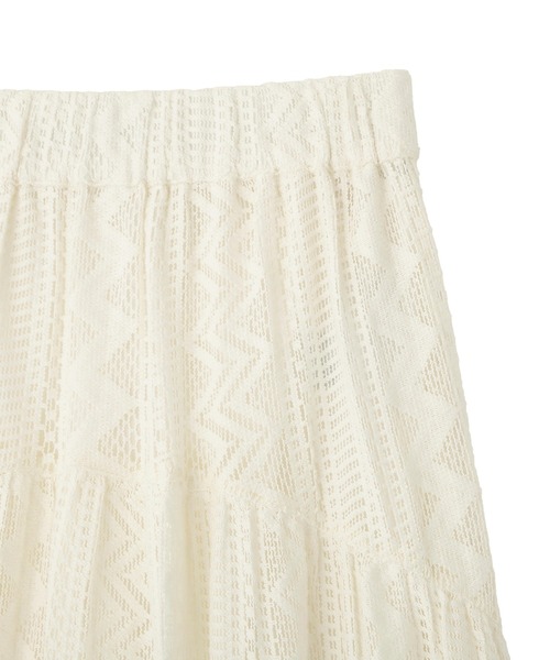 Green Parks(グリーンパークス)の「ラウンド切替インドコットンレーススカート(スカート・レディース・ブラック/オフホワイト・FREE)」の13枚目の写真