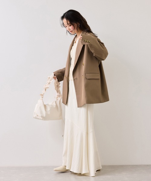 VIS（ビス）の「オーバーサイズテーラージャケット（テーラードジャケット・レディース・キャメル/チャコールグレー・FREE）」の15枚目の写真