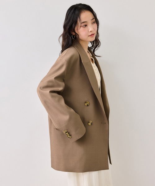 VIS（ビス）の「オーバーサイズテーラージャケット（テーラードジャケット・レディース・キャメル/チャコールグレー・FREE）」の11枚目の写真