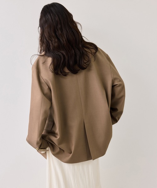 VIS（ビス）の「オーバーサイズテーラージャケット（テーラードジャケット・レディース・キャメル/チャコールグレー・FREE）」の12枚目の写真