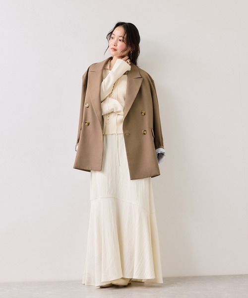 VIS（ビス）の「オーバーサイズテーラージャケット（テーラードジャケット・レディース・キャメル/チャコールグレー・FREE）」の13枚目の写真