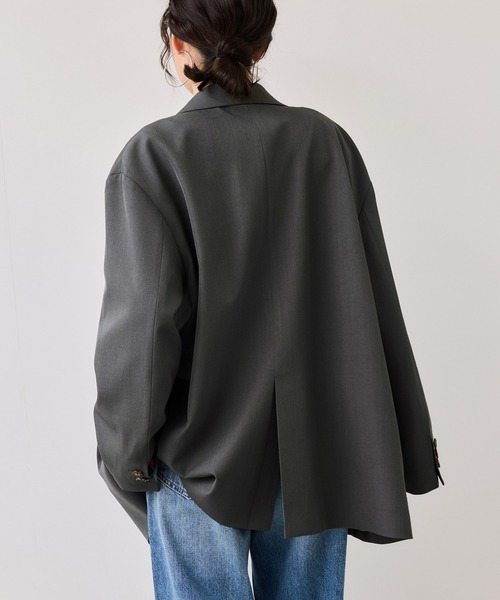 VIS（ビス）の「オーバーサイズテーラージャケット（テーラードジャケット・レディース・キャメル/チャコールグレー・FREE）」の17枚目の写真