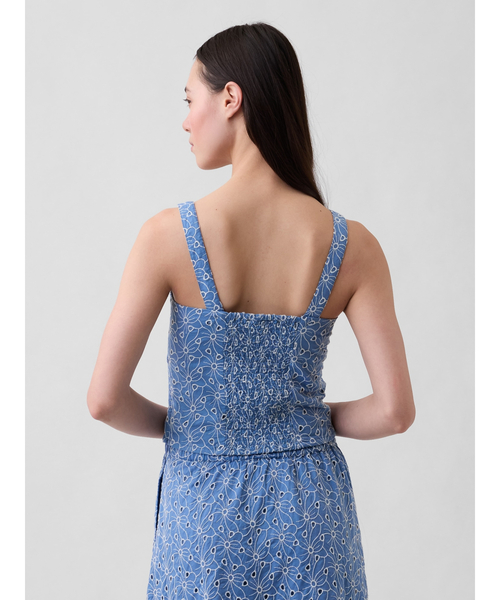 GAP（ギャップ）の「アイレット クロップド ビスチェトップス（シャツ/ブラウス・レディース・ブルー・M/S/XS/L/XXS）」の4枚目の写真