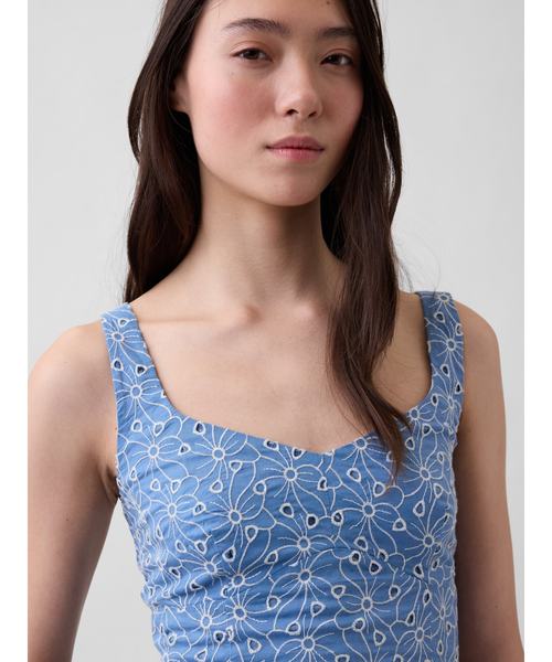 GAP（ギャップ）の「アイレット クロップド ビスチェトップス（シャツ/ブラウス・レディース・ブルー・M/S/XS/L/XXS）」の3枚目の写真