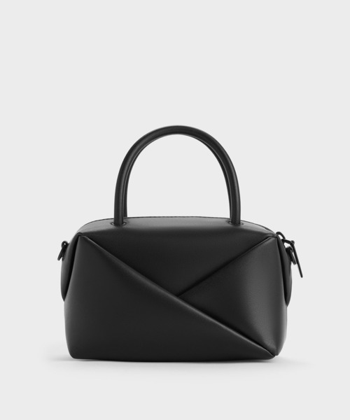 CHARLES & KEITH(チャールズ & キース)の「Midoriミドリジオメトリックボウリングバッグ(トートバッグ・レディース・チョコ/ダークブラック・S)」の7枚目の写真