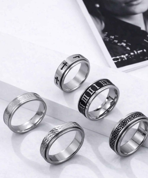 NOLITA LABORATORY(ノリータラボラトリー)の「【 NOLITA / ノリータ 】5個組 ステンレス デザイン リング(リング・メンズ・ゴールド/シルバー・14号/16号)」の11枚目の写真