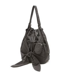 athe（アテ）の「[RUBAN(  )] ダークグレーリボンバックパック兼ショルダーバッグ L AABA6E901G3（メッセンジャーバッグ）」