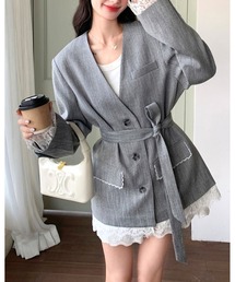 inst.ALL（インストール）の「共紐付きレース切り替えノーカラージャケット（ノーカラージャケット）」