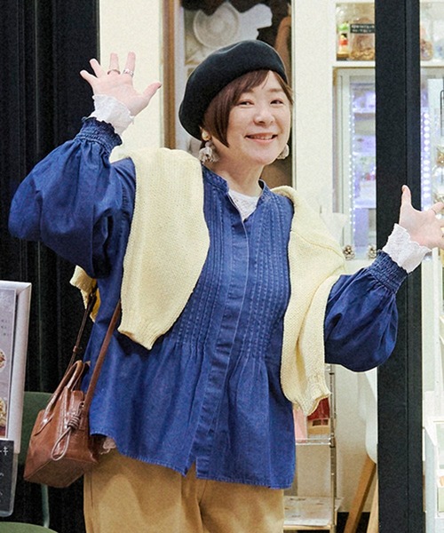 studio CLIP（スタディオクリップ）の「【さかもってぃ企画】食後でもすっきり見えちゃうブラウス（シャツ/ブラウス・レディース・ピンク/インディゴブルー/ブラック・FREE）」の18枚目の写真