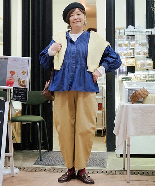 studio CLIP（スタディオクリップ）の「【さかもってぃ企画】食後でもすっきり見えちゃうブラウス（シャツ/ブラウス・レディース・ピンク/インディゴブルー/ブラック・FREE）」の20枚目の写真