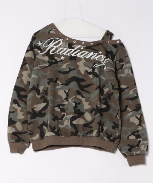 INGNI（イング）の「ハトメオフショルロゴスウェットトップス（スウェット・レディース・グレー/ブラック/カモフラージュ・M）」の5枚目の写真