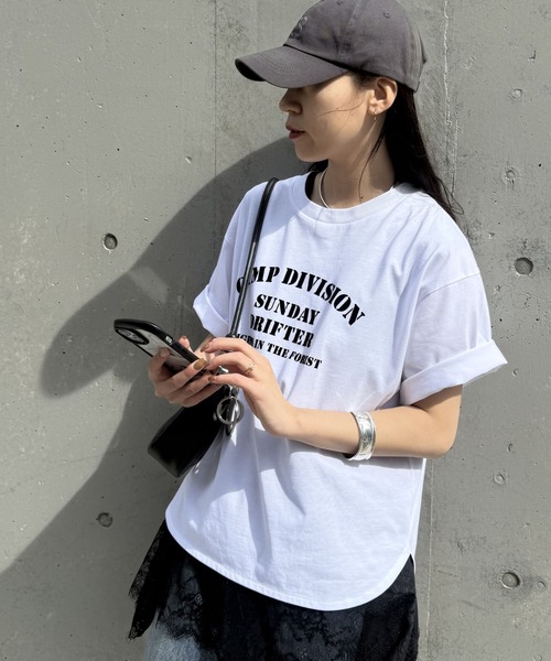 COLONY 2139(コロニートゥーワンスリーナイン)の「camp divisionTシャツ(Tシャツ/カットソー・レディース・ホワイト/オレンジ/ネイビー/ミント/ブラック・FREE)」の1枚目の写真