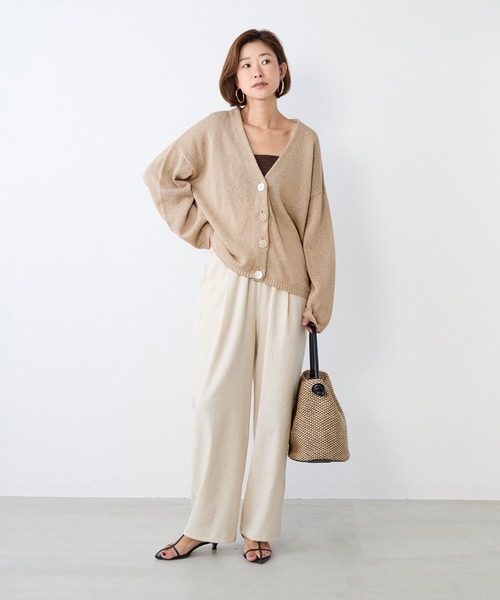 MICA&DEAL(マイカ&ディール)の「リネンライクイージーパンツ(その他パンツ・レディース・ライトベージュ/ブラック/ベージュ・FREE)」の5枚目の写真