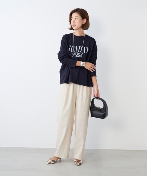 MICA&DEAL(マイカ&ディール)の「リネンライクイージーパンツ(その他パンツ・レディース・ライトベージュ/ブラック/ベージュ・FREE)」の11枚目の写真