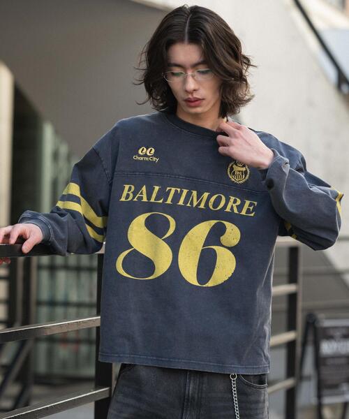 WEGO（ウィゴー）の「WEGO/【26年春夏新作】ナンバリングT(LS)（Tシャツ/カットソー・メンズ・レッド/ネイビー/ブラック・MEDIUM/LARGE）」の2枚目の写真