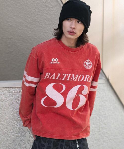 WEGO（ウィゴー）の「WEGO/【26年春夏新作】ナンバリングT(LS)（Tシャツ/カットソー・メンズ・レッド/ネイビー/ブラック・MEDIUM/LARGE）」の3枚目の写真