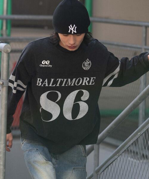 WEGO（ウィゴー）の「WEGO/【26年春夏新作】ナンバリングT(LS)（Tシャツ/カットソー・メンズ・レッド/ネイビー/ブラック・MEDIUM/LARGE）」の7枚目の写真