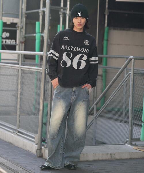 WEGO（ウィゴー）の「WEGO/【26年春夏新作】ナンバリングT(LS)（Tシャツ/カットソー・メンズ・レッド/ネイビー/ブラック・MEDIUM/LARGE）」の8枚目の写真