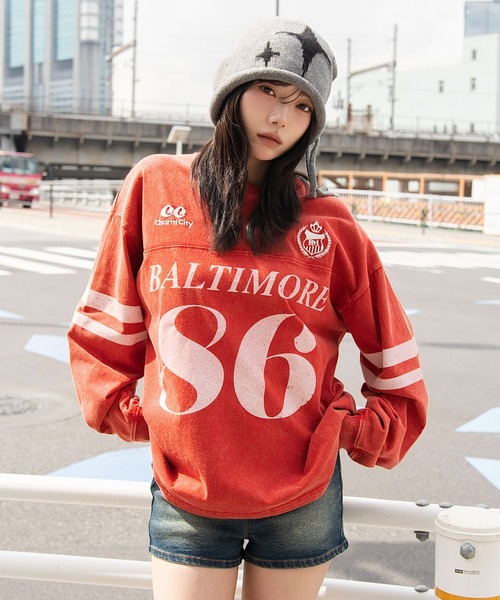WEGO（ウィゴー）の「WEGO/【26年春夏新作】ナンバリングT(LS)（Tシャツ/カットソー・メンズ・レッド/ネイビー/ブラック・MEDIUM/LARGE）」の15枚目の写真