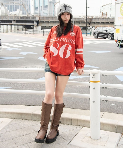 WEGO（ウィゴー）の「WEGO/【26年春夏新作】ナンバリングT(LS)（Tシャツ/カットソー・メンズ・レッド/ネイビー/ブラック・MEDIUM/LARGE）」の17枚目の写真