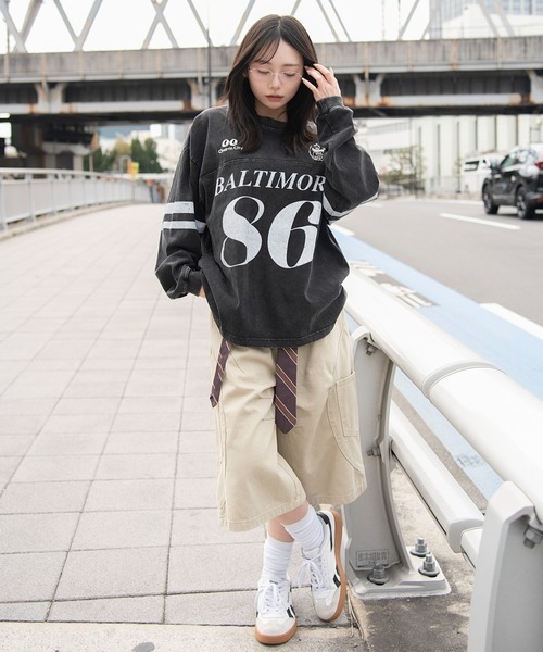 WEGO（ウィゴー）の「WEGO/【26年春夏新作】ナンバリングT(LS)（Tシャツ/カットソー・メンズ・レッド/ネイビー/ブラック・MEDIUM/LARGE）」の6枚目の写真