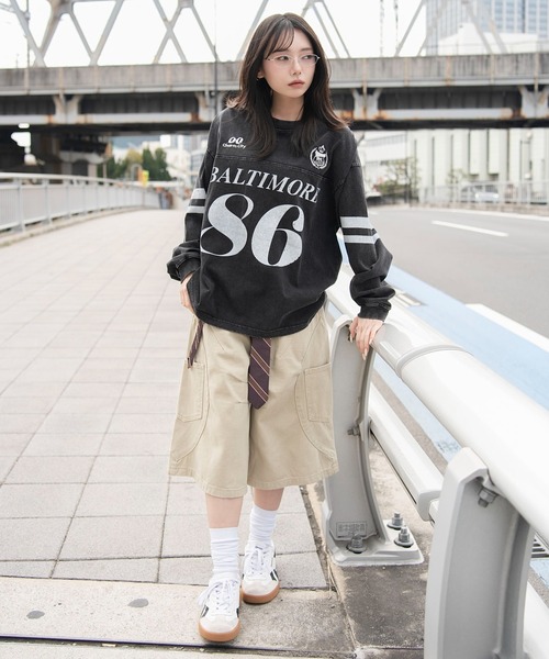 WEGO（ウィゴー）の「WEGO/【26年春夏新作】ナンバリングT(LS)（Tシャツ/カットソー・メンズ・レッド/ネイビー/ブラック・MEDIUM/LARGE）」の7枚目の写真