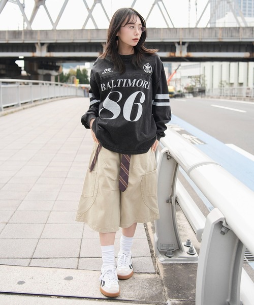 WEGO（ウィゴー）の「WEGO/【26年春夏新作】ナンバリングT(LS)（Tシャツ/カットソー・メンズ・レッド/ネイビー/ブラック・MEDIUM/LARGE）」の8枚目の写真