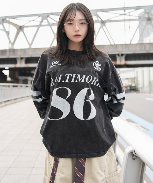 WEGO（ウィゴー）の「WEGO/【26年春夏新作】ナンバリングT(LS)（Tシャツ/カットソー・メンズ・レッド/ネイビー/ブラック・MEDIUM/LARGE）」の9枚目の写真