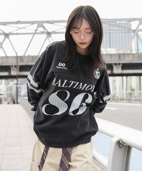 WEGO（ウィゴー）の「WEGO/【26年春夏新作】ナンバリングT(LS)（Tシャツ/カットソー・メンズ・レッド/ネイビー/ブラック・MEDIUM/LARGE）」の10枚目の写真