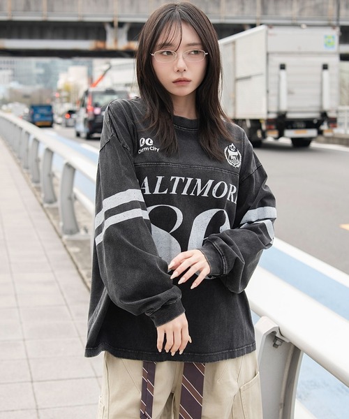 WEGO（ウィゴー）の「WEGO/【26年春夏新作】ナンバリングT(LS)（Tシャツ/カットソー・メンズ・レッド/ネイビー/ブラック・MEDIUM/LARGE）」の11枚目の写真