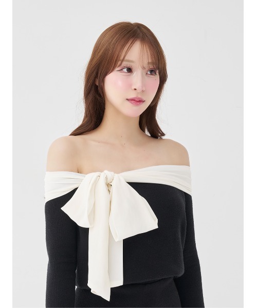 Darich(ダーリッチ)の「シフォンドッキングコンパクトニットコンビネゾン(ワンピース・レディース・ブラック/ホワイト・FREE/FL)」の11枚目の写真