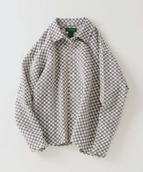 JOURNAL STANDARD relume（ジャーナルスタンダード　レリューム）の「INDIA COTTON ”チェッカー” クロシェシャツ（シャツ/ブラウス・メンズ・ブルー系その他/モスグリーン/ブラック/シャーベット・MEDIUM/LARGE）」の3枚目の写真
