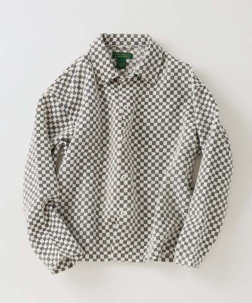 JOURNAL STANDARD relume（ジャーナルスタンダード　レリューム）の「INDIA COTTON ”チェッカー” クロシェシャツ（シャツ/ブラウス・メンズ・ブルー系その他/モスグリーン/ブラック/シャーベット・MEDIUM/LARGE）」の2枚目の写真