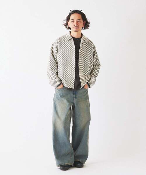 JOURNAL STANDARD relume（ジャーナルスタンダード　レリューム）の「INDIA COTTON ”チェッカー” クロシェシャツ（シャツ/ブラウス・メンズ・ブルー系その他/モスグリーン/ブラック/シャーベット・MEDIUM/LARGE）」の7枚目の写真