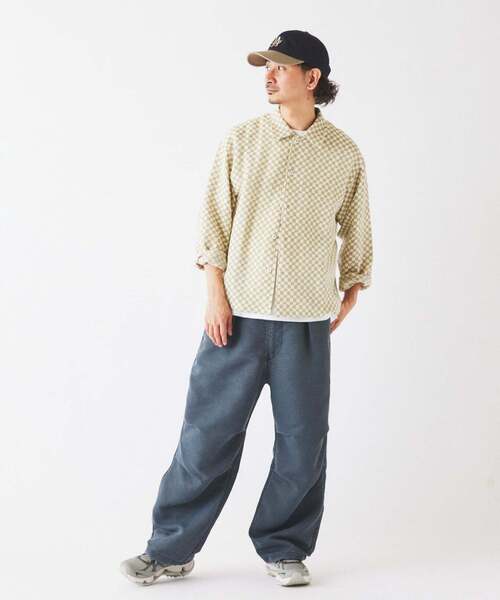 JOURNAL STANDARD relume（ジャーナルスタンダード　レリューム）の「INDIA COTTON ”チェッカー” クロシェシャツ（シャツ/ブラウス・メンズ・ブルー系その他/モスグリーン/ブラック/シャーベット・MEDIUM/LARGE）」の8枚目の写真