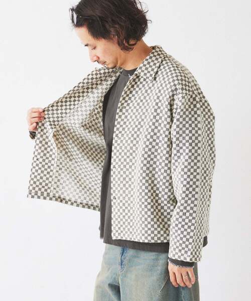 JOURNAL STANDARD relume（ジャーナルスタンダード　レリューム）の「INDIA COTTON ”チェッカー” クロシェシャツ（シャツ/ブラウス・メンズ・ブルー系その他/モスグリーン/ブラック/シャーベット・MEDIUM/LARGE）」の16枚目の写真