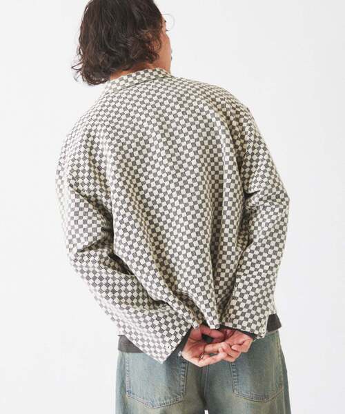 JOURNAL STANDARD relume（ジャーナルスタンダード　レリューム）の「INDIA COTTON ”チェッカー” クロシェシャツ（シャツ/ブラウス・メンズ・ブルー系その他/モスグリーン/ブラック/シャーベット・MEDIUM/LARGE）」の17枚目の写真