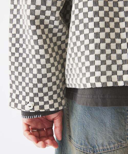 JOURNAL STANDARD relume（ジャーナルスタンダード　レリューム）の「INDIA COTTON ”チェッカー” クロシェシャツ（シャツ/ブラウス・メンズ・ブルー系その他/モスグリーン/ブラック/シャーベット・MEDIUM/LARGE）」の20枚目の写真