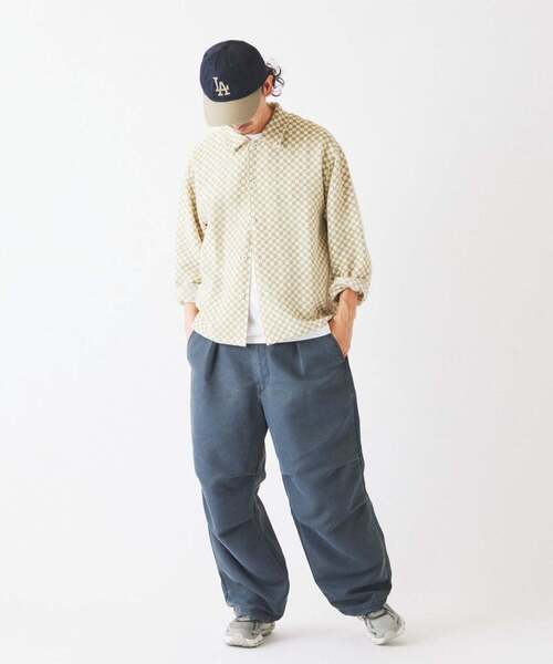 JOURNAL STANDARD relume（ジャーナルスタンダード　レリューム）の「INDIA COTTON ”チェッカー” クロシェシャツ（シャツ/ブラウス・メンズ・ブルー系その他/モスグリーン/ブラック/シャーベット・MEDIUM/LARGE）」の21枚目の写真