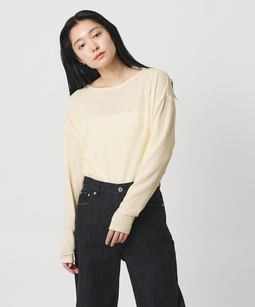 MARW UNITED ARROWS(マルゥ ユナイテッドアローズ)の「<MARW UNITED ARROWS>シアー スウェット プルオーバー(スウェット・レディース・グレー系/ブラック/オフホワイト・FREE)」の2枚目の写真